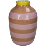 Βάζο ArteLibre Με Ρίγες Ροζ Δολομίτης 17.6x17.6x26.4cm