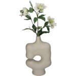 Βάζο ArteLibre Ακανόνιστο Ιβουάρ Polyresin 19x8.8x29.5cm - Image 2