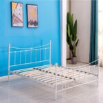 Κρεβάτι ArteLibre SOPHIE Μεταλλικό Sandy White 210x168x110cm (Στρώμα 160x200cm) - Image 2