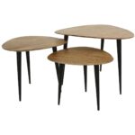 Τραπεζάκι ArteLibre Καφέ Ξύλο 65x65x45cm Σετ 3Τμχ