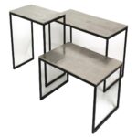 Τραπεζάκι ArteLibre Ασημί Αλουμίνιο 77x38x42cm Σετ 3Τμχ - Image 2