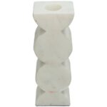 Κηροπήγιο ArteLibre Λευκό Μάρμαρο 5x4x15.5cm