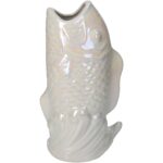 Βάζο ArteLibre Ψάρι Ιβουάρ Κεραμικό 15.5x10.5x28cm