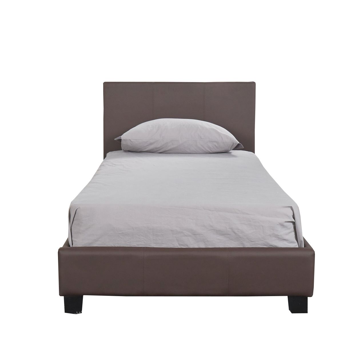 xs900190x2004 Κρεβάτι ArteLibre AZALEA Σκούρο Καφέ PU 213x101x88cm (Στρώμα 90x200cm) - Image 1